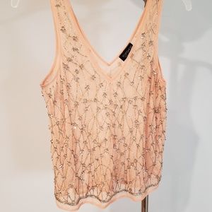 Topshop embellished sheer blouse